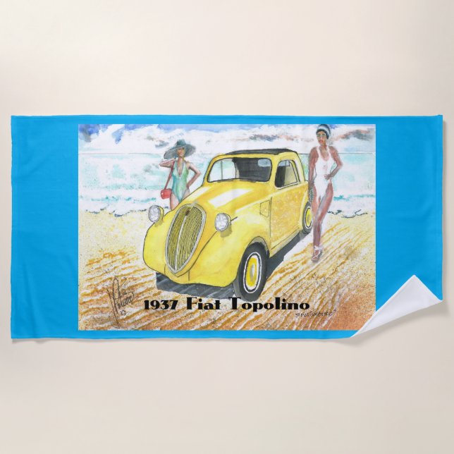 Serviette De Plage Fiat Topolino 1937 (Devant)