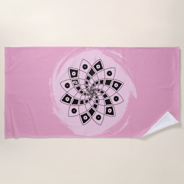 Serviette de plage "Fibonacci" (dessinée à la main (Devant)