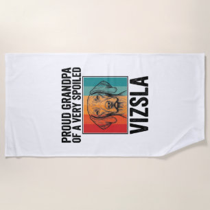 Serviette De Plage Fier grand-père Vizsla conception amateur de chien