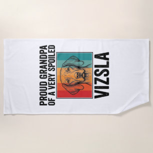 Serviette De Plage Fier grand-père Vizsla conception vintage amateur