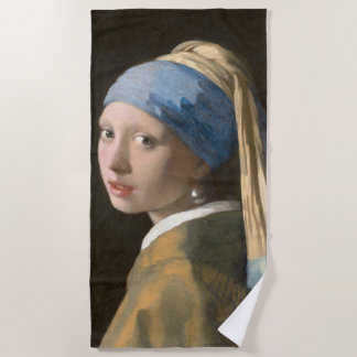 Serviette De Plage Fille avec une perle d'oreille-Johannes Vermeer Ar