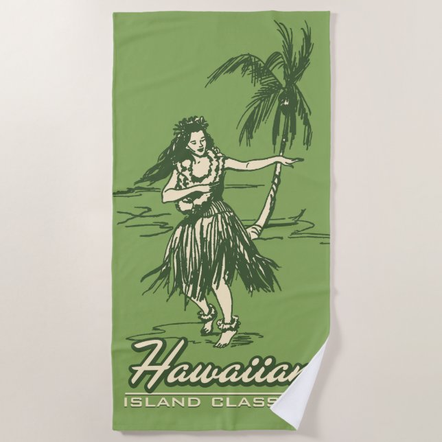 Serviette De Plage Fille de danse polynésienne d'île hawaïenne de (Devant)