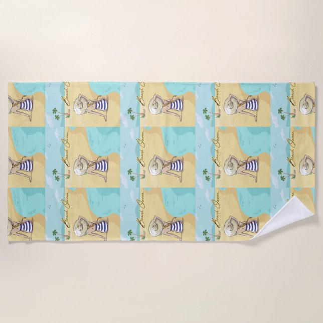 Serviette De Plage fille de plage (Devant)
