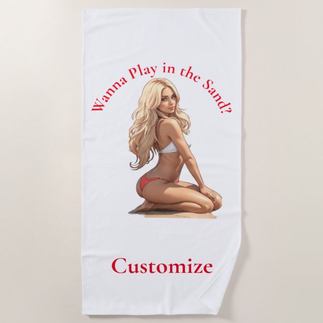 Serviette De Plage Fille de plage de Bikini Thunder_Cove (Devant)