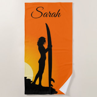 Serviette De Plage Fille de surfer