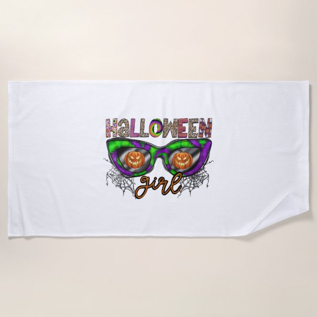 Serviette De Plage Fille Halloween (Devant)