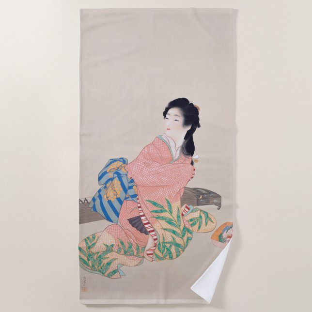 Serviette De Plage Fille Miyuki (Belle Dame Japonaise) (Asiatique) (Devant)
