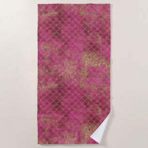Serviette De Plage Fille Parties scintillant rose or Mermaid Glitz