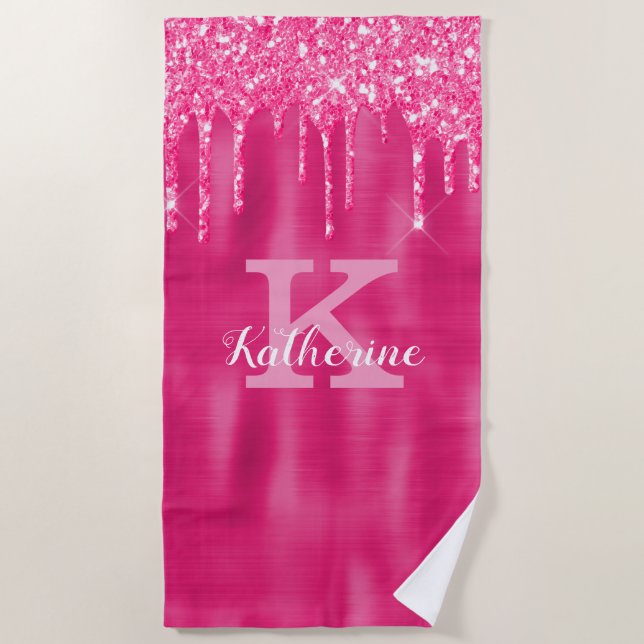 Serviette De Plage Fille Parties scintillant roses chaudes Lecteurs G (Devant)