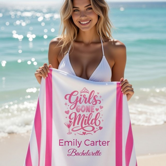 Serviette De Plage Filles Devenues Sages Rayures Roses Enterrement De (Créateur téléchargé)