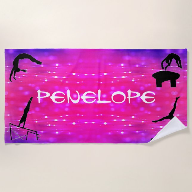 Serviette De Plage Filles Gymnastique Événements Plage Serviette (Devant)