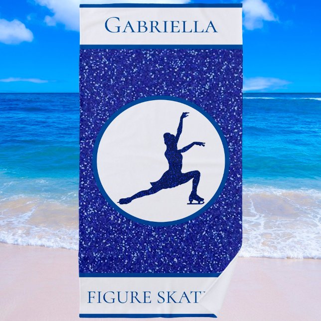 Serviette De Plage Filles Patinage artistique Étincelle personnalisée (Créateur téléchargé)