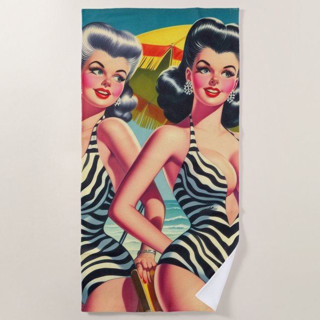 Serviette De Plage Filles Zebra vintages (Devant)