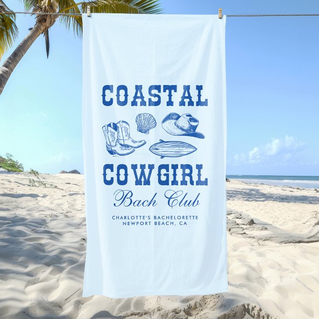 Serviette De Plage Fin de semaine de bachelorette Coastal Cowgirl (Créateur téléchargé)