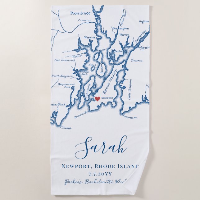 Serviette De Plage Fin de semaine de bachelorette personnalisée du Ro (Devant)