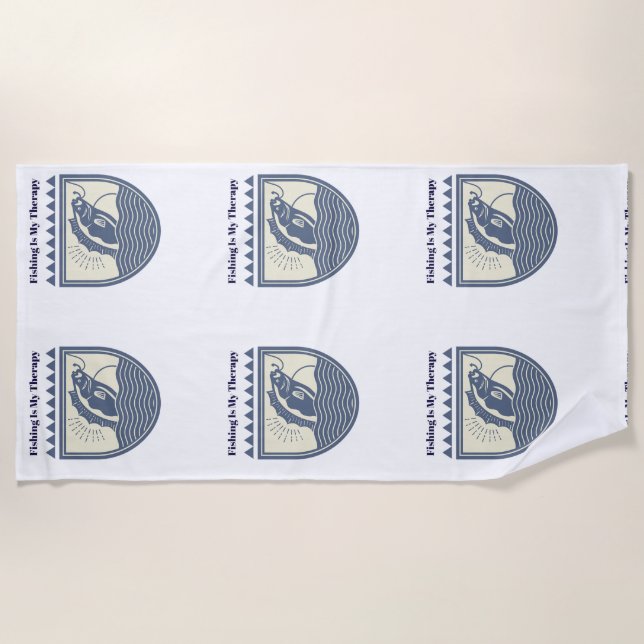 Serviette De Plage Fishing is My Therapy (Devant)