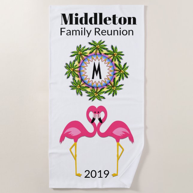 Serviette De Plage Flamant rose Beach Towel (Devant)