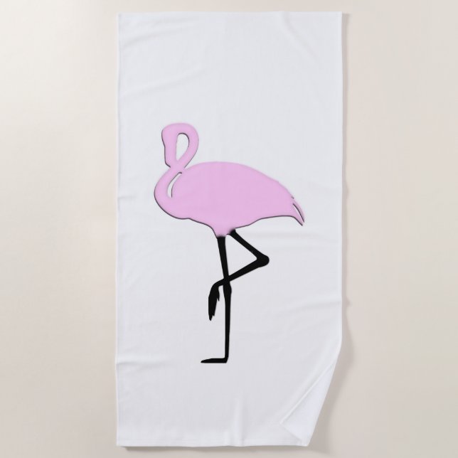 Serviette De Plage Flamants roses roses (Devant)