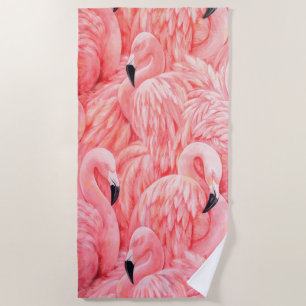 Serviette De Plage Flamboyance des Flamants roses roses