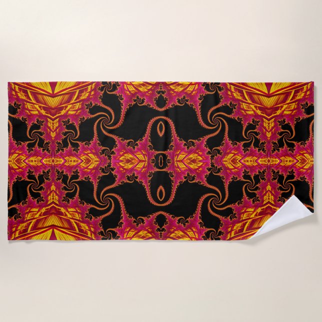 Serviette De Plage Flamboyant fractal (Devant)