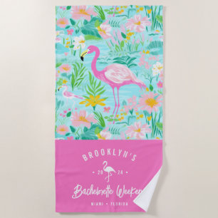 Serviette De Plage Flamingo d'été Prépa Week-end de Bachelorette