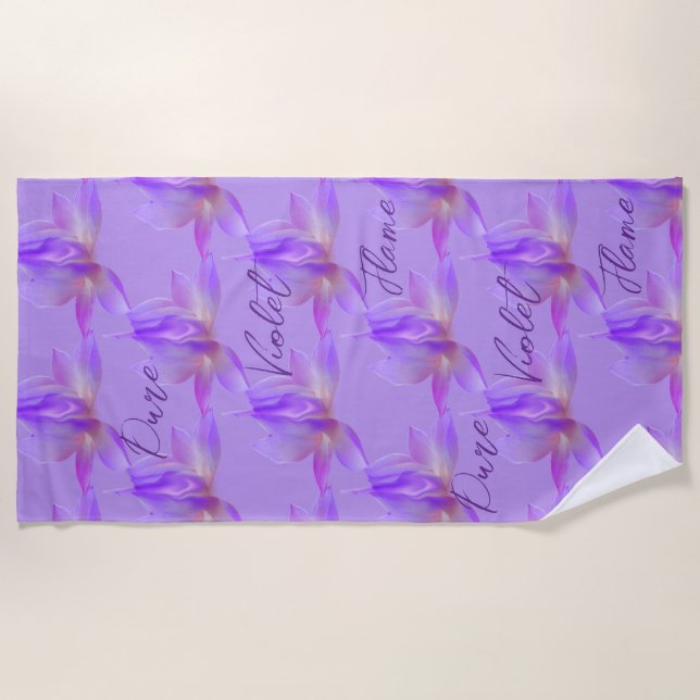 Serviette De Plage Flamme Violette Pure Avec Lotus Lotus (Devant)