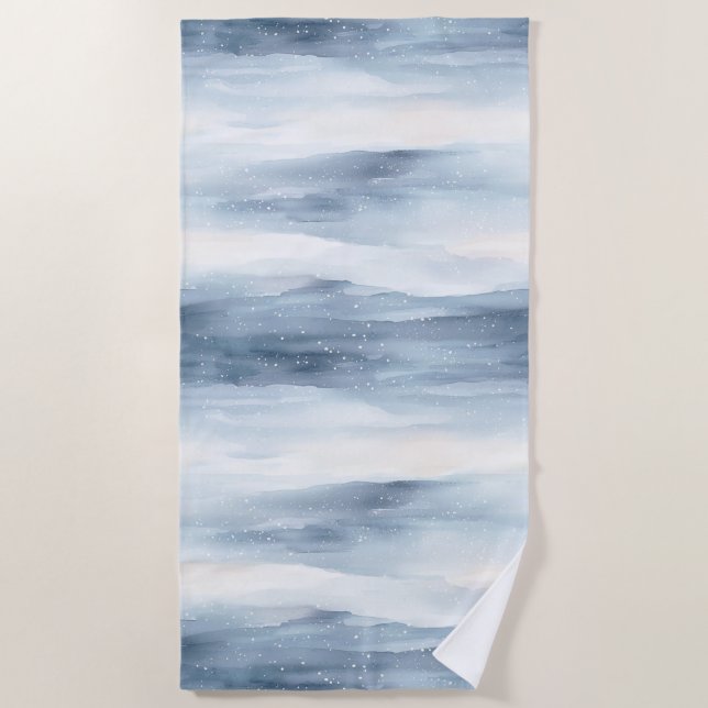 Serviette De Plage Flèches blanches bleues (Devant)