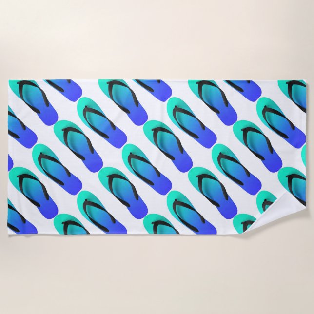 Serviette De Plage Flèches bleues estivales (Devant)