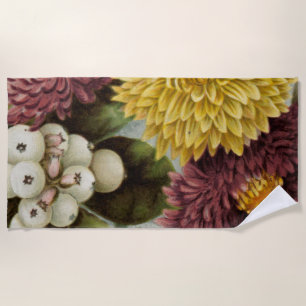 Serviette De Plage Fleur de chrysanthème mère florale