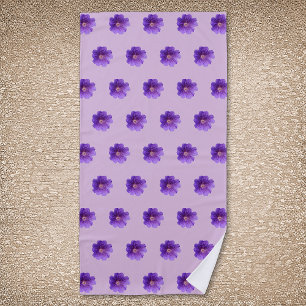 Serviette De Plage Fleur de géranium violet Motif sans couture sur