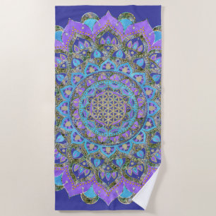 Serviette De Plage Fleur de Vie - Mandala Style Inde 2