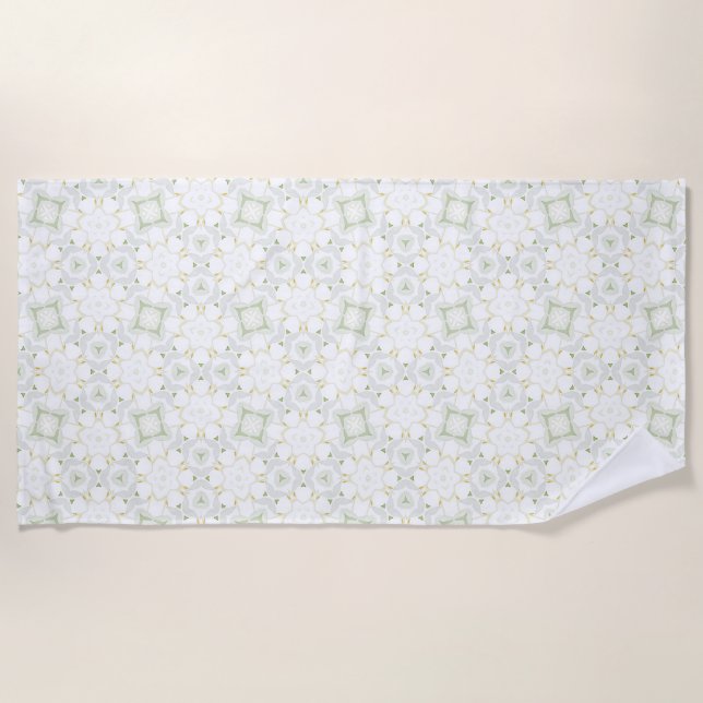 Serviette De Plage Fleur géométrique neutre douce (Devant)