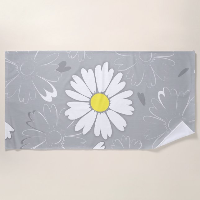 Serviette De Plage Fleur marguerite d'Eilin (Devant)