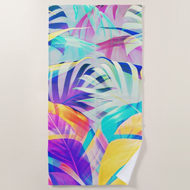Serviette De Plage Fleur pastel abstrait moderne (Devant)
