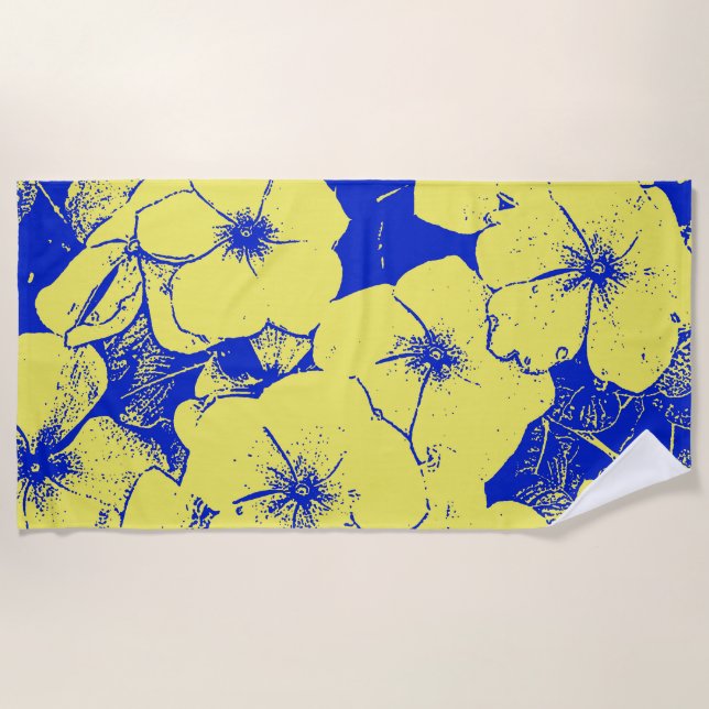 Serviette De Plage Fleurs Abstraites tropicales (Devant)
