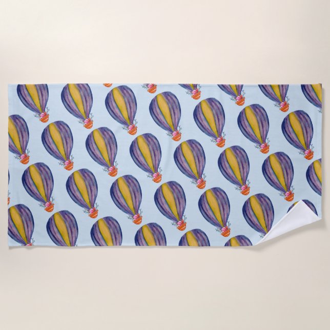 Serviette De Plage Fleurs de ballon à air chaud (Devant)