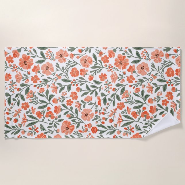 Serviette De Plage Fleurs de grâce chuchotantes (Devant)