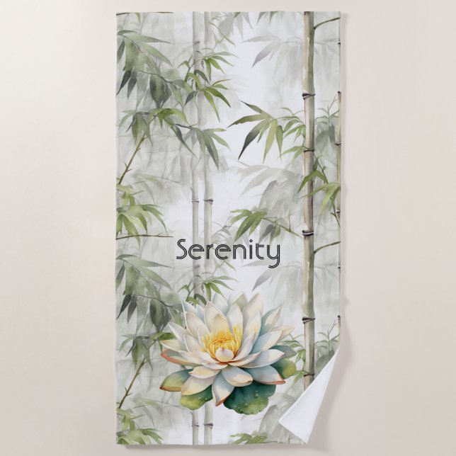 Serviette De Plage Fleurs de Lotus Sérénité (Devant)
