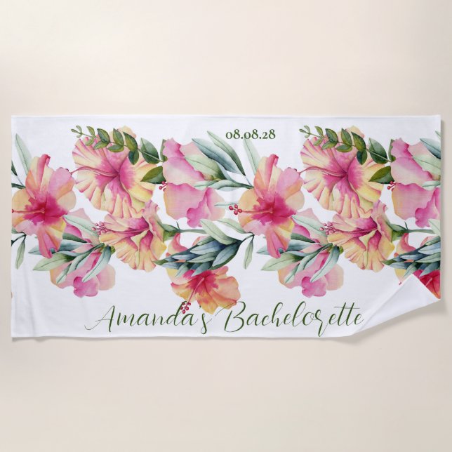 Serviette De Plage Fleurs de pétunia personnalisées pour enterrement  (Devant)