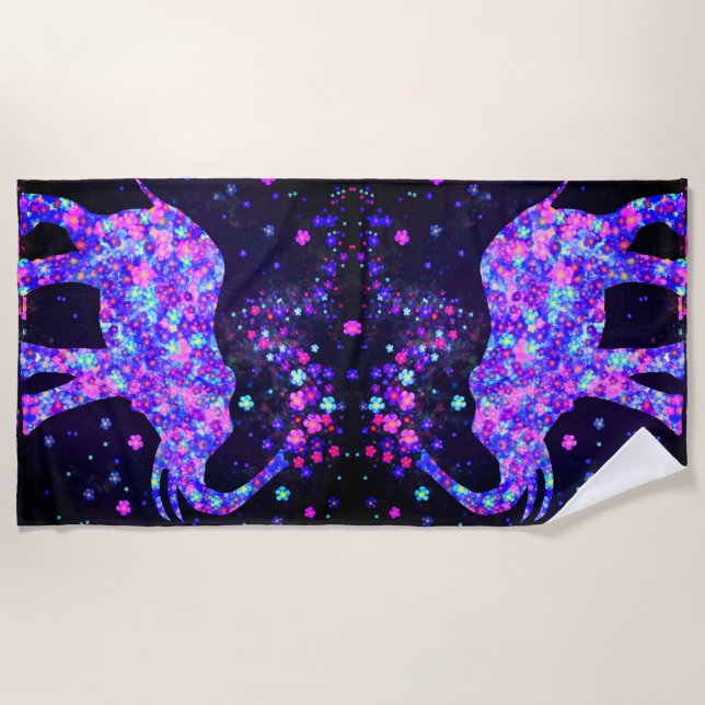 Serviette De Plage Fleurs Eléphant Beach Towel (Devant)