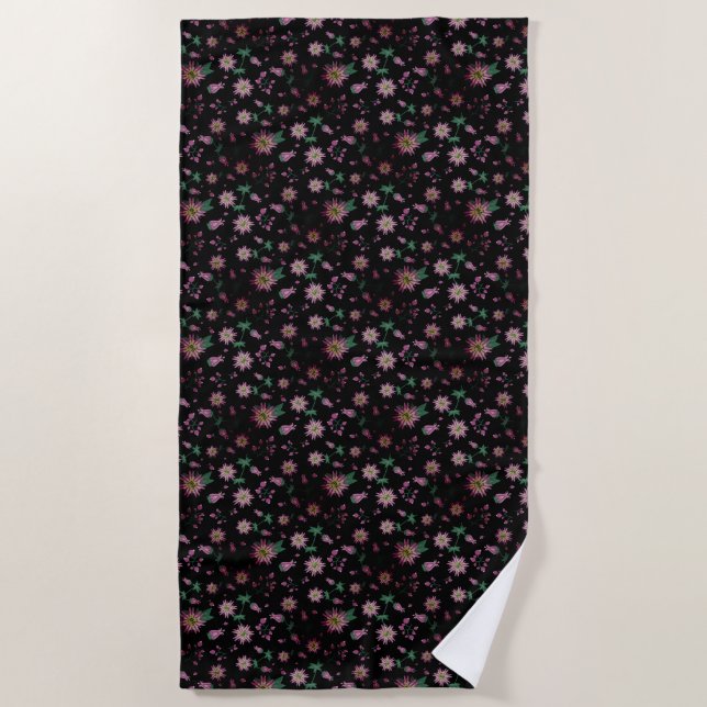 Serviette De Plage Fleurs et baies Fog (Devant)