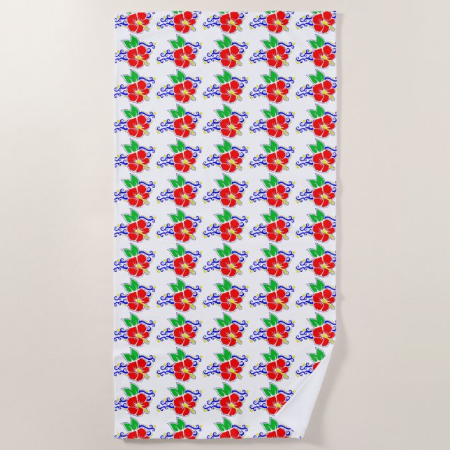 Serviette De Plage Fleurs hawaïennes (Devant)