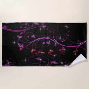 Serviette De Plage Fleurs roses chaudes
