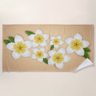 Serviette De Plage Fleurs tropicales frangipani de la plumeria hawaïe