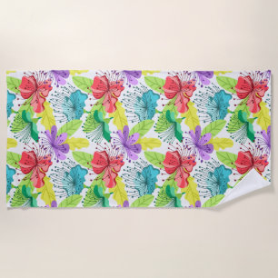 Serviette De Plage Fleurs tropicales sans couture motif