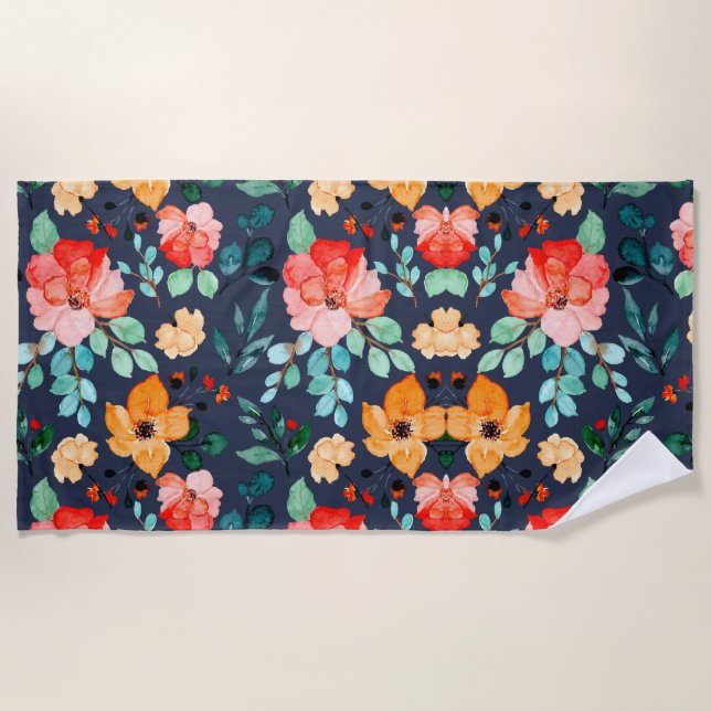 Serviette De Plage Floral Surface Motif - Mode Printemps Décoratif (Devant)