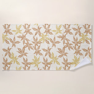 Serviette De Plage flore bohème rétro plante botanique 