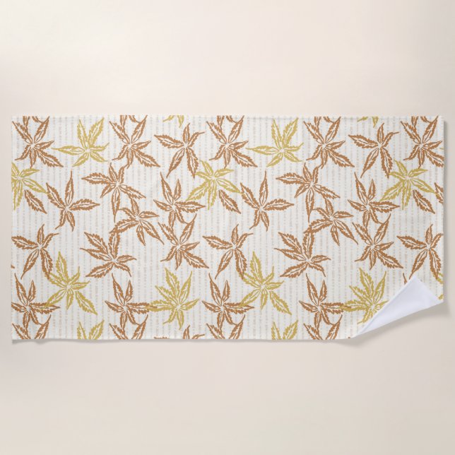 Serviette De Plage flore bohème rétro plante botanique  (Devant)