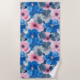 Serviette De Plage Flore rose chic