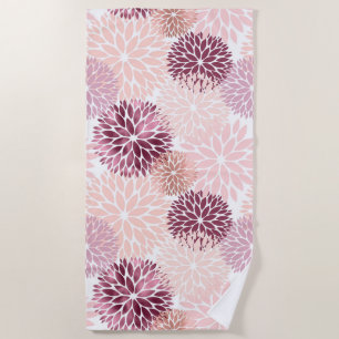 Serviette De Plage Flore rose Chic élégant